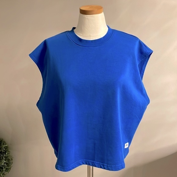 PSK COLLECTIVE women’s French Terry sleeveless sweatshirt T activewear blue XXL - Picture 3 of 13